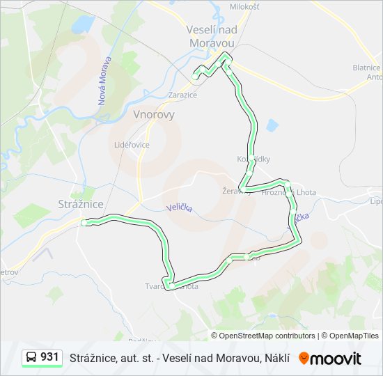 931 bus Line Map