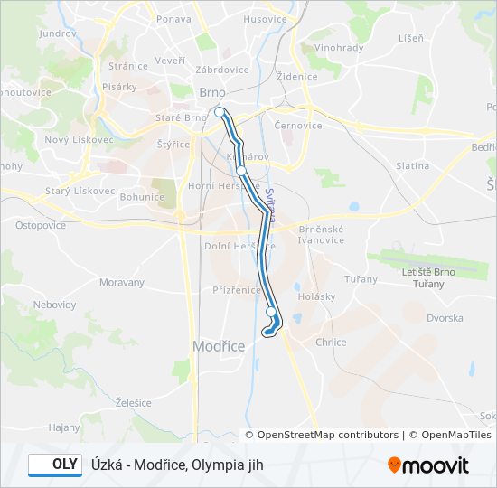 Автобус OLY: карта маршрута