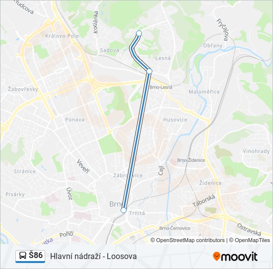Š86 bus Line Map