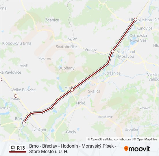 r13 Route Schedules Stops Maps Olomouc Hl.N. Updated