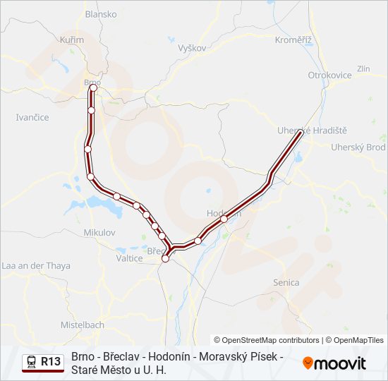 r13 Route Schedules Stops Maps Hlavn N dra Updated