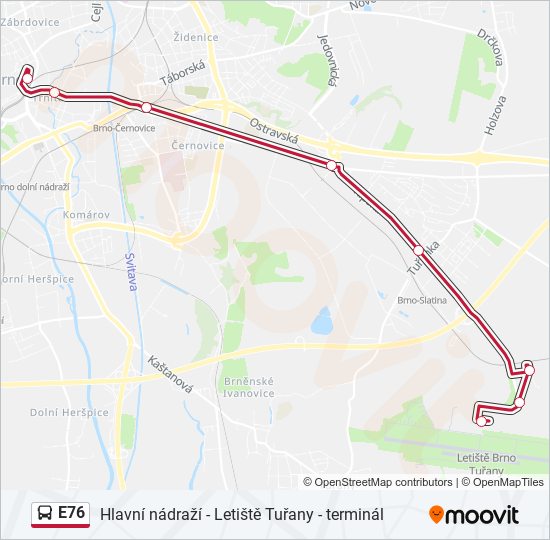 E76 bus Line Map