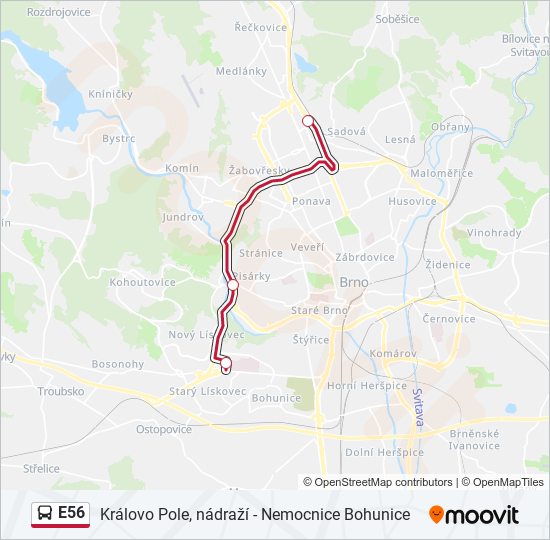 E56 bus Line Map