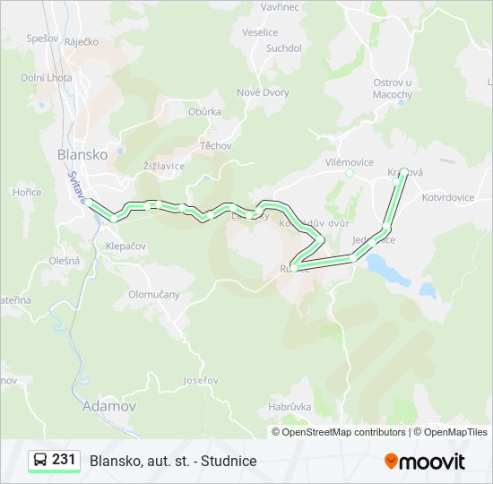 231 bus Line Map