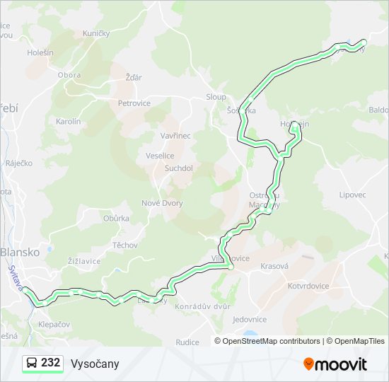 232 bus Line Map