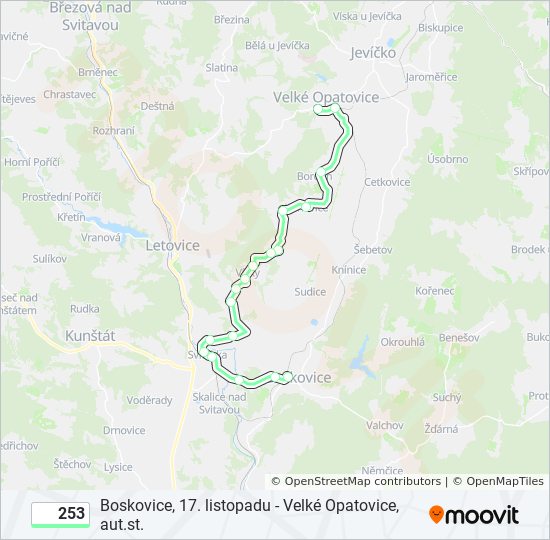 253 bus Line Map