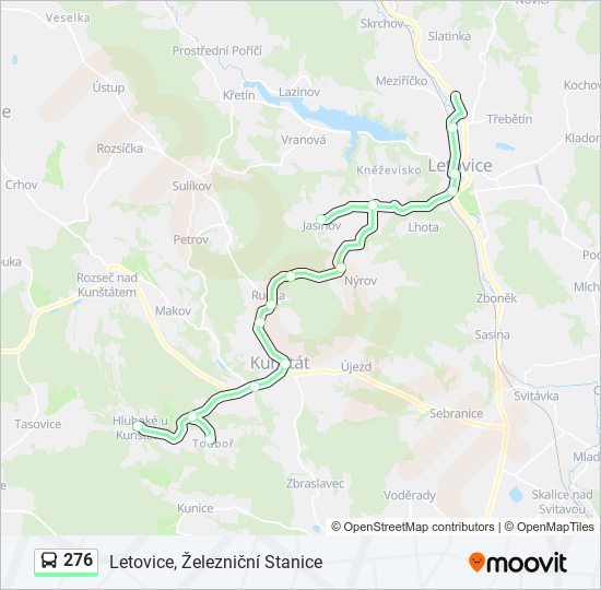 276 autobus Mapa linky