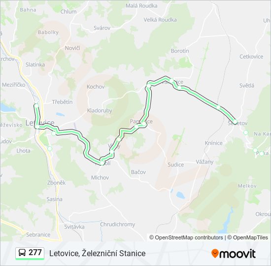 277 autobus Mapa linky