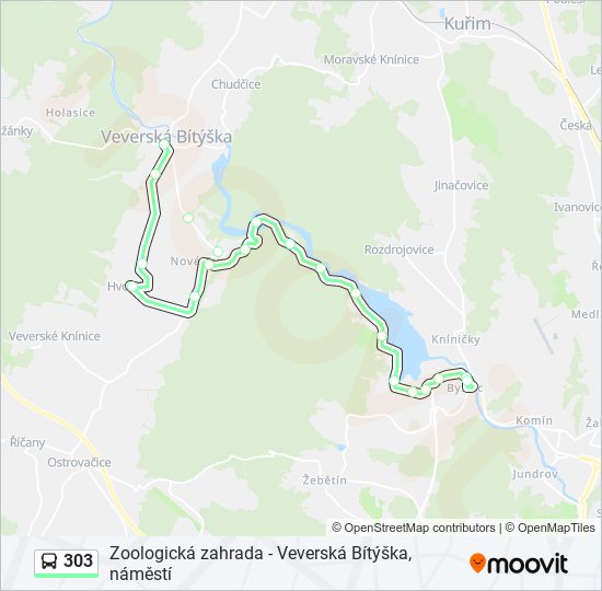 303 bus Line Map