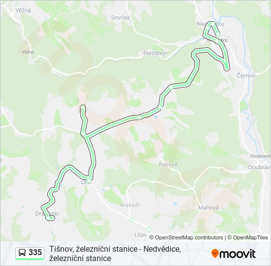 Маршрут автобуса 335а в Колпино на карте с остановками.