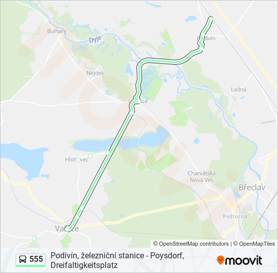 555 bus Line Map