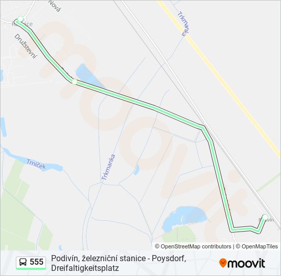 555 bus Line Map