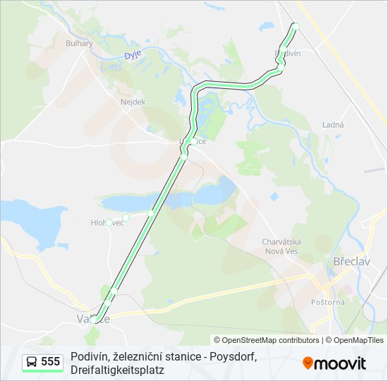 555 bus Line Map