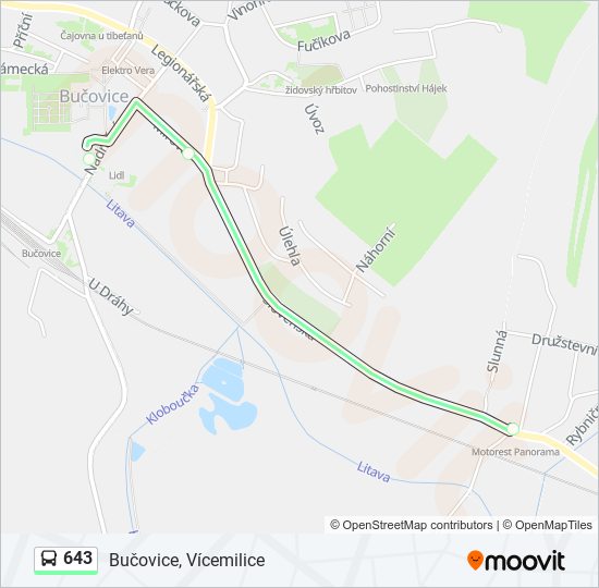 643 bus Line Map