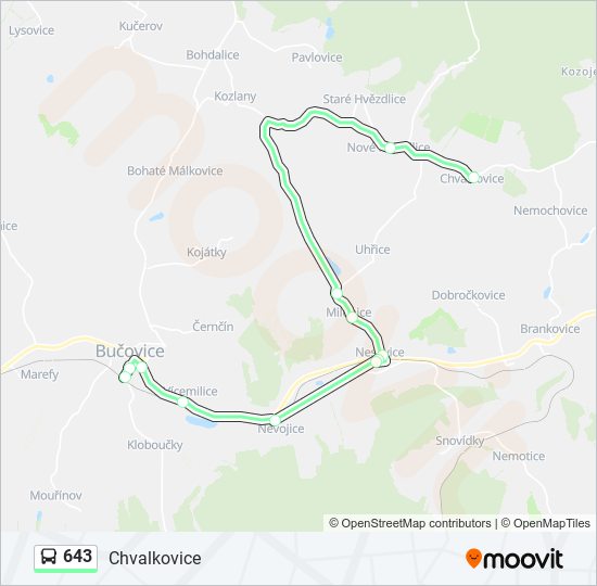 643 bus Line Map