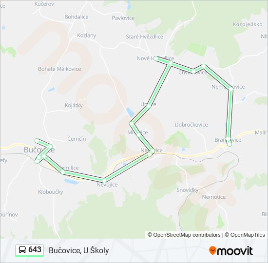 643 bus Line Map