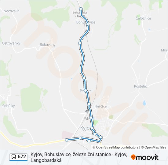 Автобус 672: карта маршрута