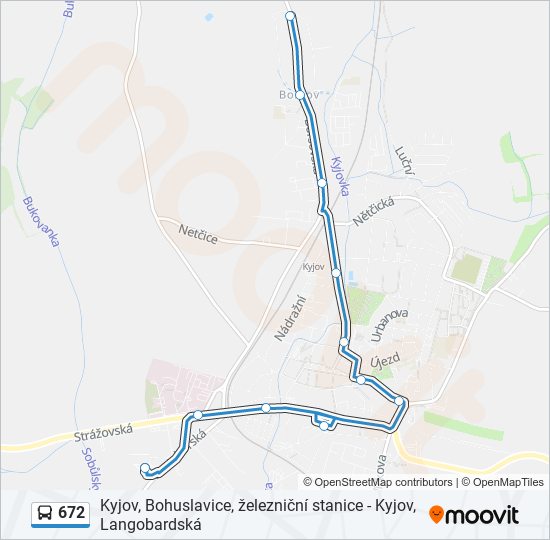 672 bus Line Map