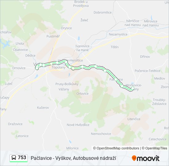 753 bus Line Map