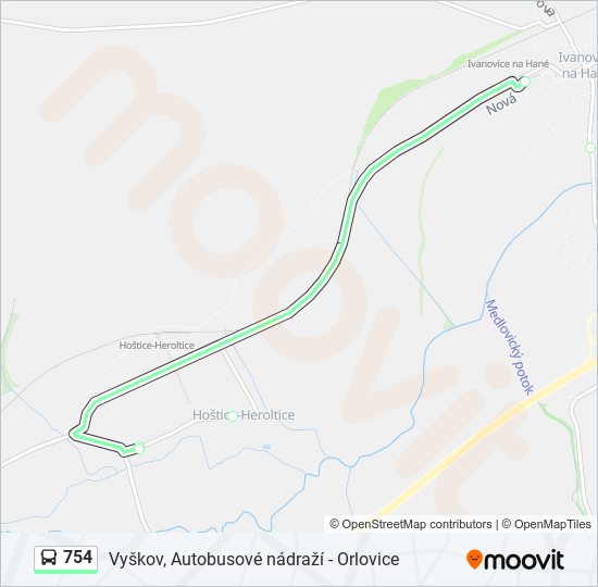 754 bus Line Map