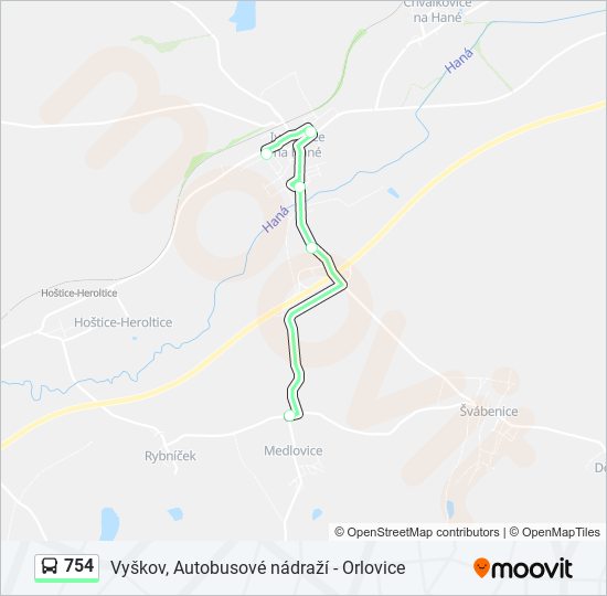 754 bus Line Map