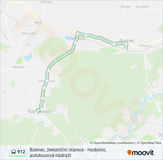 Автобус 912: карта маршрута