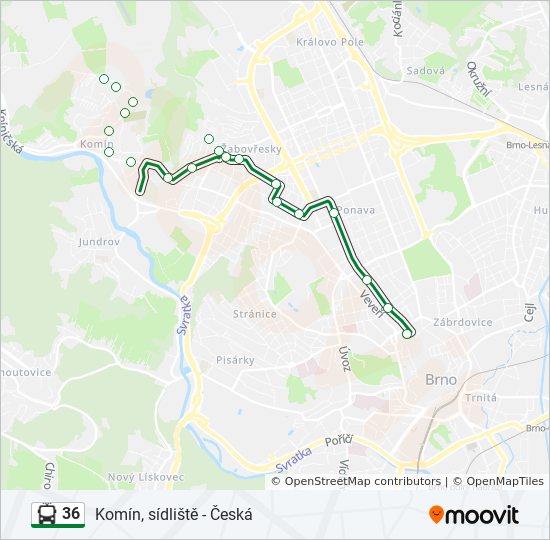 36 Trolleybus Line Map