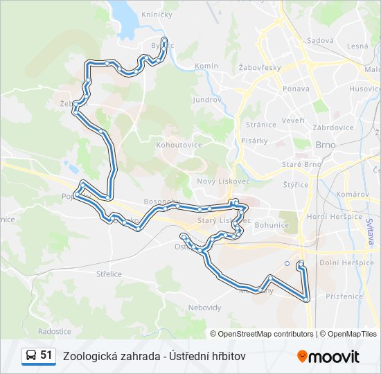 51 bus Line Map