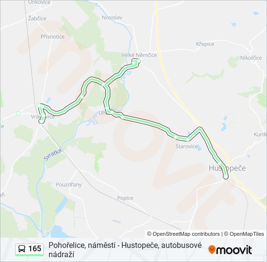 165 bus Line Map