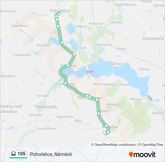 105 bus Line Map