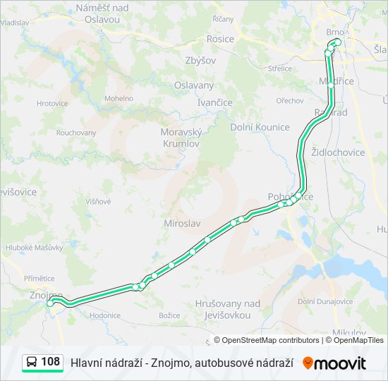 108 bus Line Map