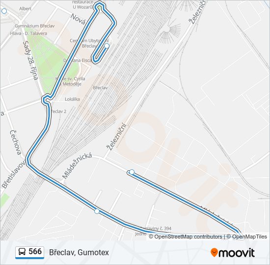 566 bus Line Map