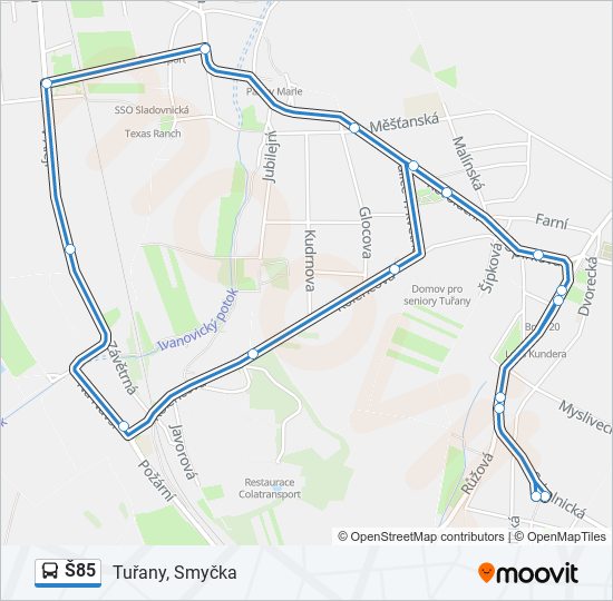 Š85 autobus Mapa linky