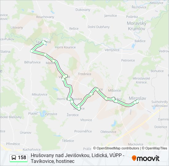 158 bus Line Map