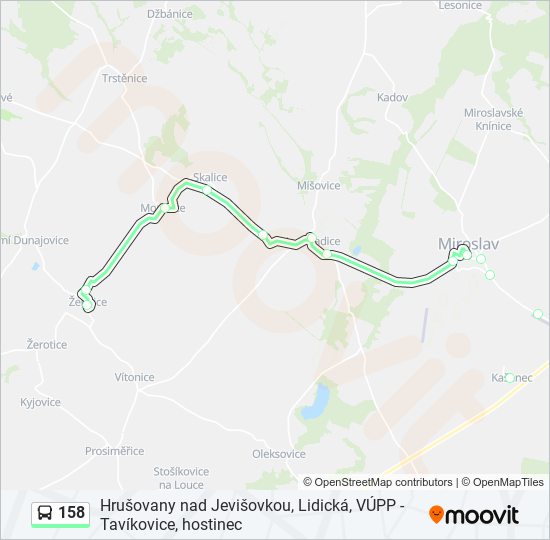 158 bus Line Map