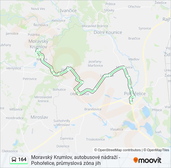 164 bus Line Map