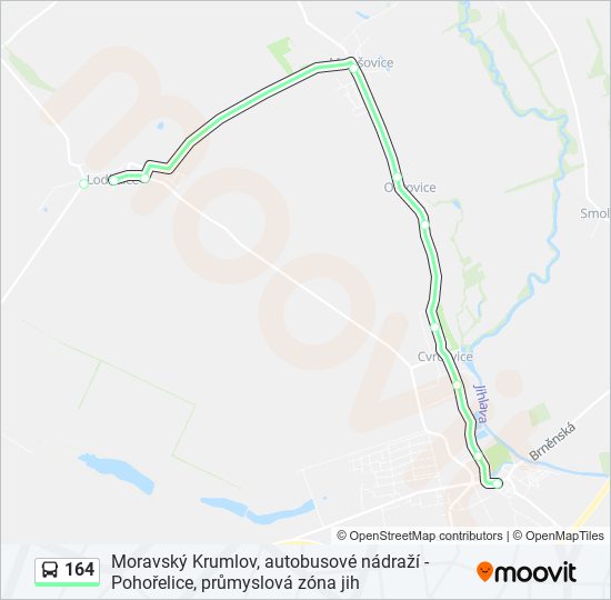 164 bus Line Map