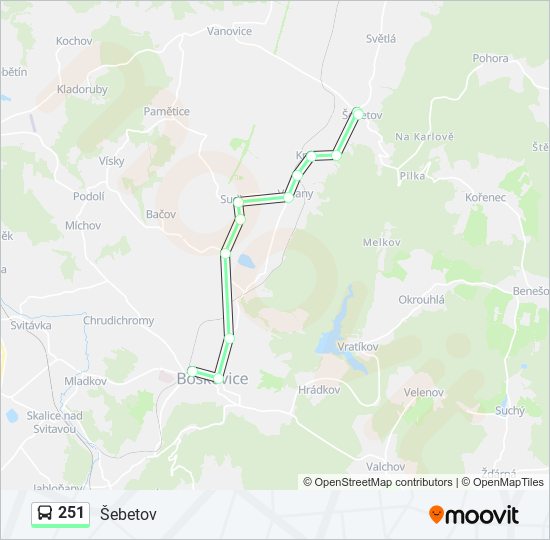 251 bus Line Map