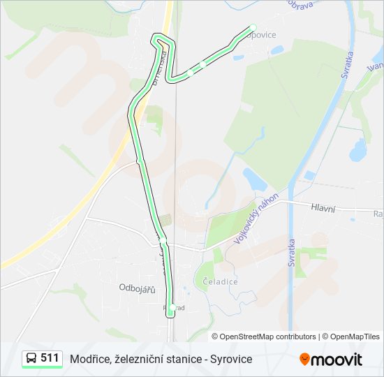 511 autobus Mapa linky