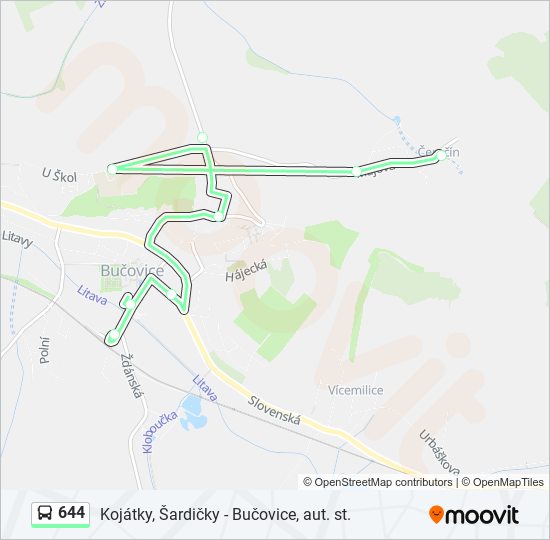 644 bus Line Map