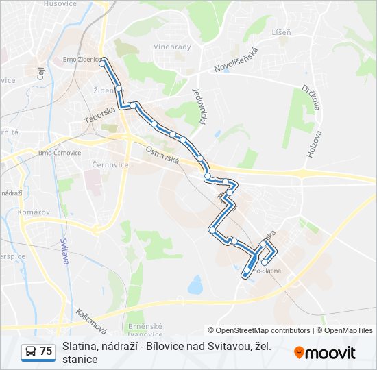 Автобус 75: карта маршрута