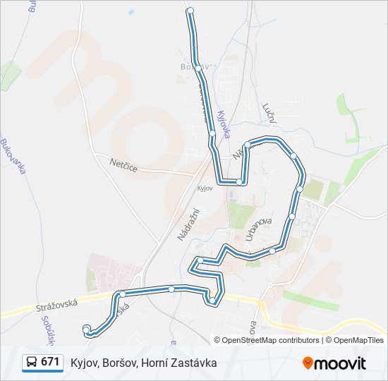 671 bus Line Map