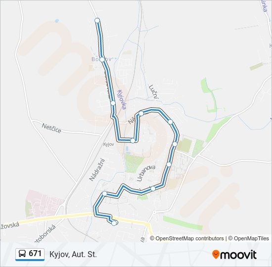 671 bus Line Map