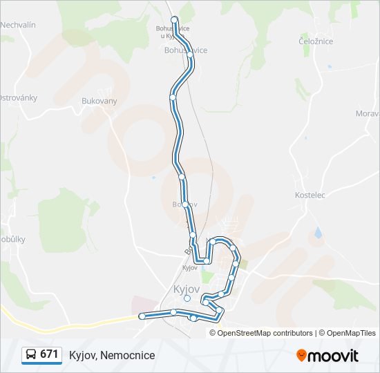 671 bus Line Map