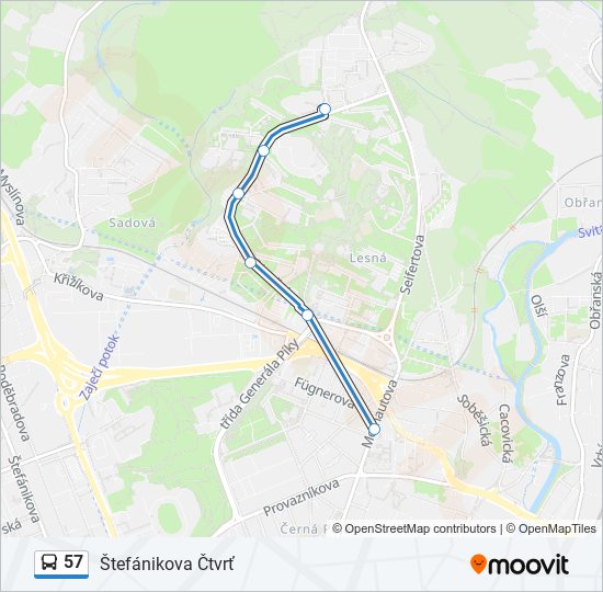Автобус 57: карта маршрута