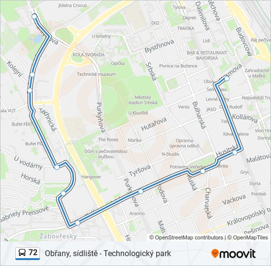 72 bus Line Map