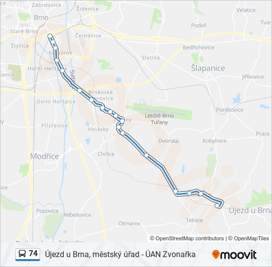74 bus Line Map