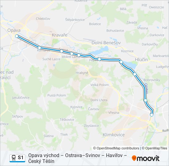 S1 train Line Map