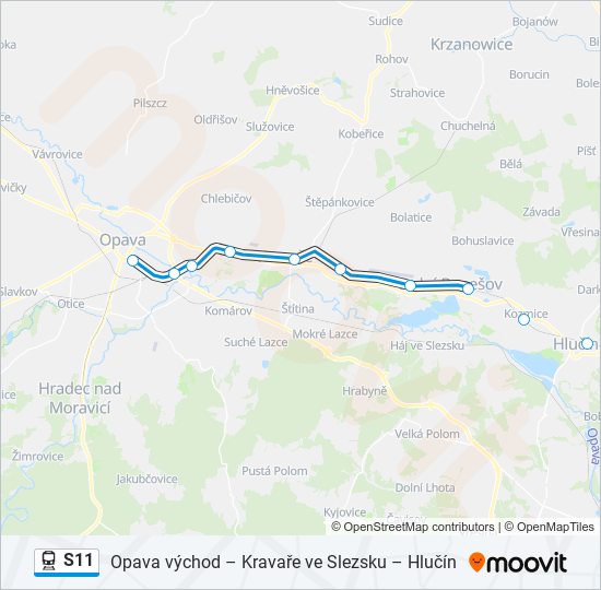 S11 train Line Map