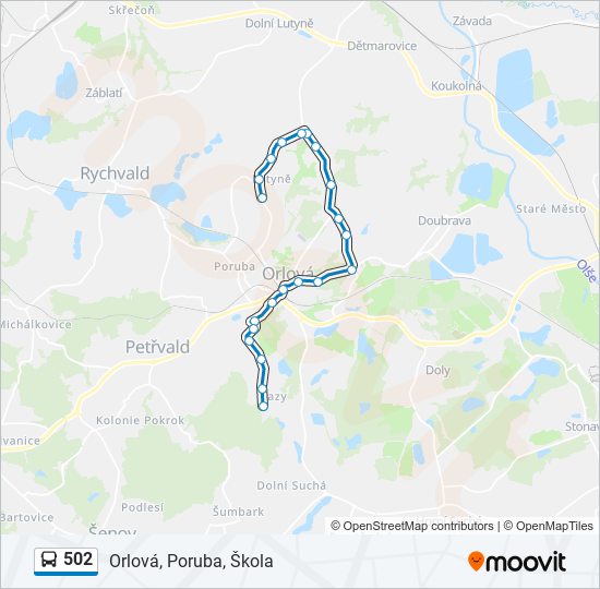 502 bus Line Map